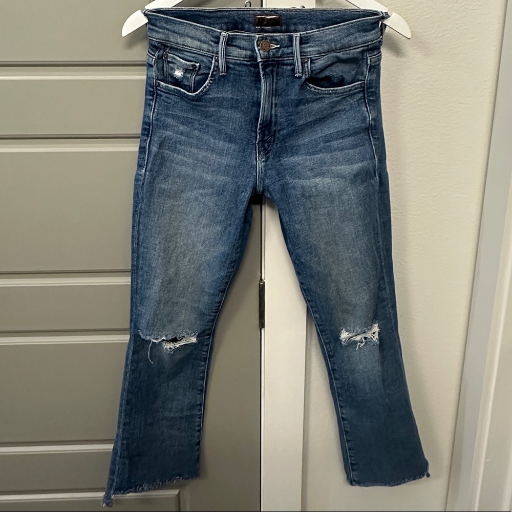 MOTHER Denim The Insider Crop Step Fray Jeans Size 25